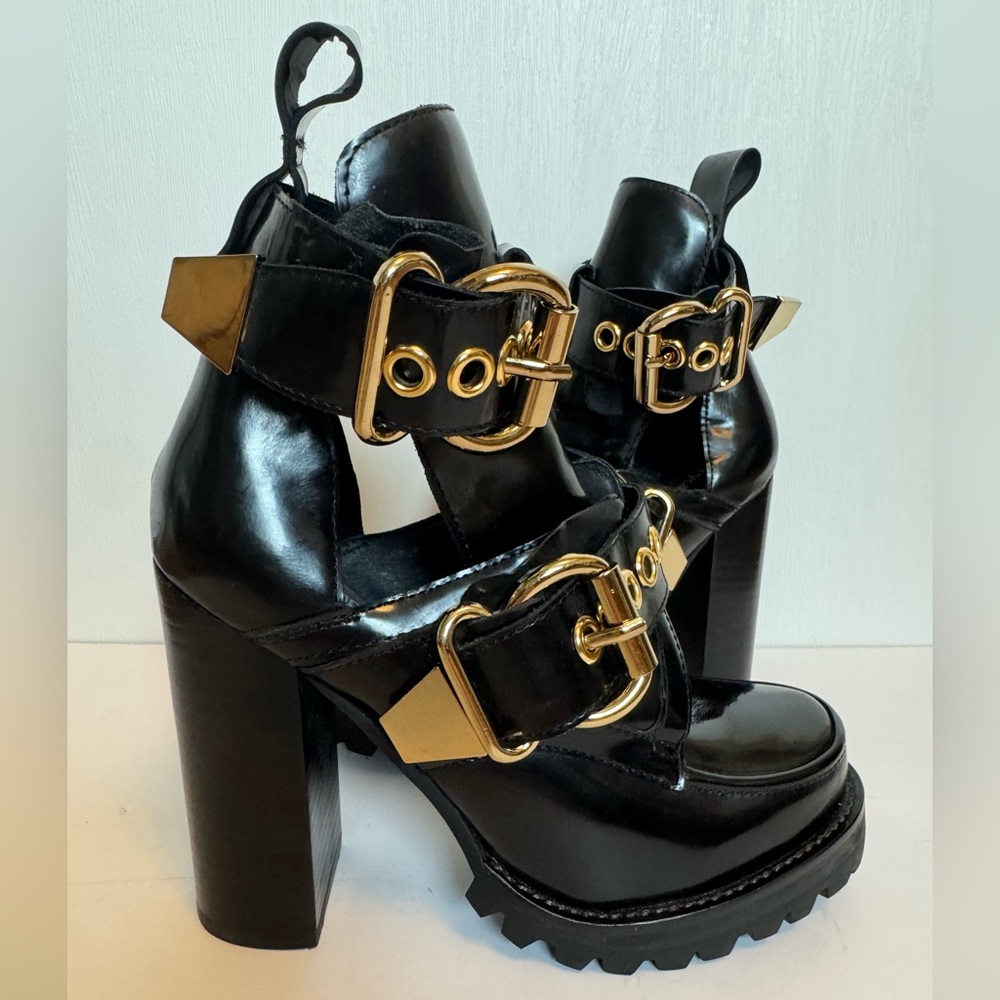 Jeffrey Campbell Craven Platform Heels Goth Y2K Festival Club Lug Sole Size 5